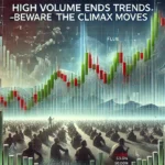 Dall·e 2024 12 16 15.13.45   A Professional And Insightful Banner Image For An Article Titled 'high Volume Ends Trends—beware The Climax Moves.' The Design Features A Stock Chart