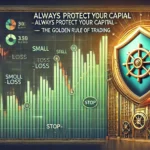 Dall·e 2024 12 23 15.49.23   A Professional And Motivational Banner Image For An Article Titled 'always Protect Your Capital—the Golden Rule Of Trading.' The Design Features A Shi