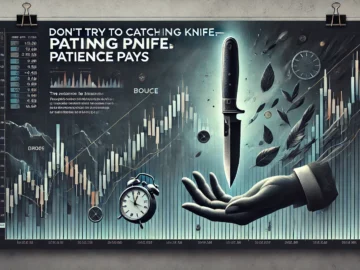 Dall·e 2024 12 30 10.03.33   A Professional And Visually Striking Banner Image For An Article Titled 'don’t Try To Catch A Falling Knife—patience Pays.' The Design Features A Dram