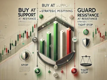 Dall·e 2024 12 31 09.36.43   A Professional And Visually Insightful Banner Image For An Article Titled 'buy At Support, Guard At Resistance—strategic Positioning.' The Design Feat