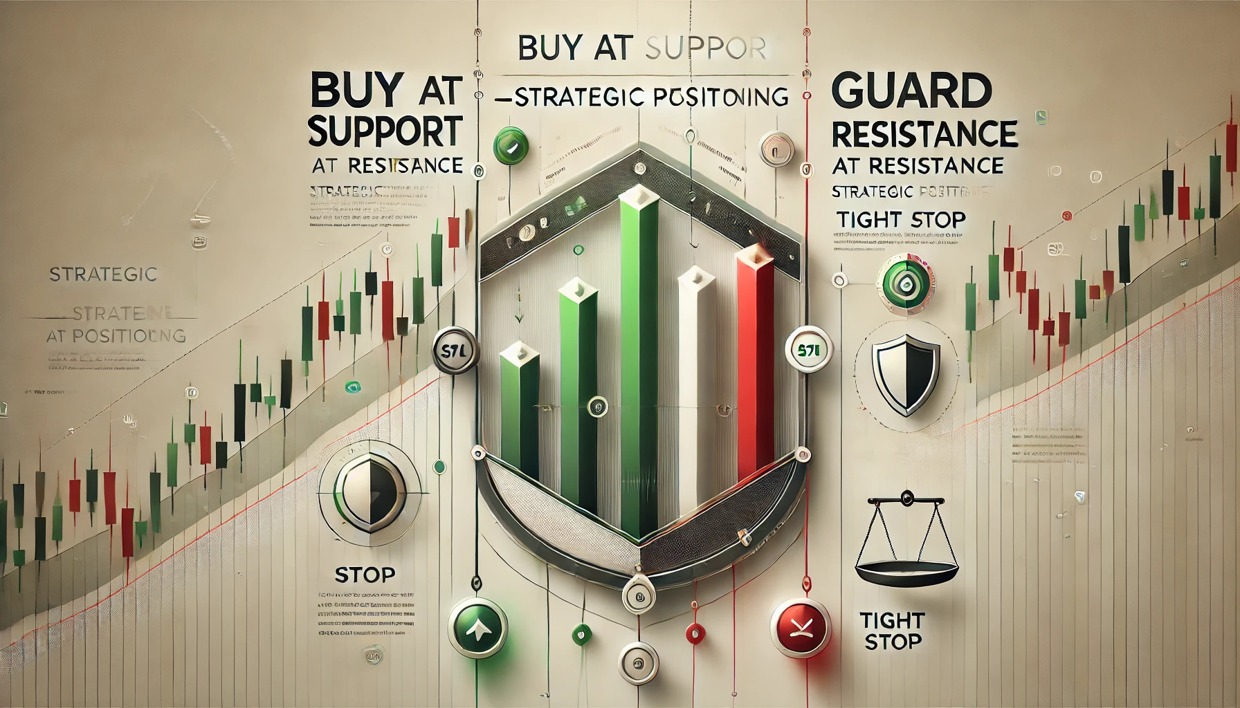 Dall·e 2024 12 31 09.36.43   A Professional And Visually Insightful Banner Image For An Article Titled 'buy At Support, Guard At Resistance—strategic Positioning.' The Design Feat